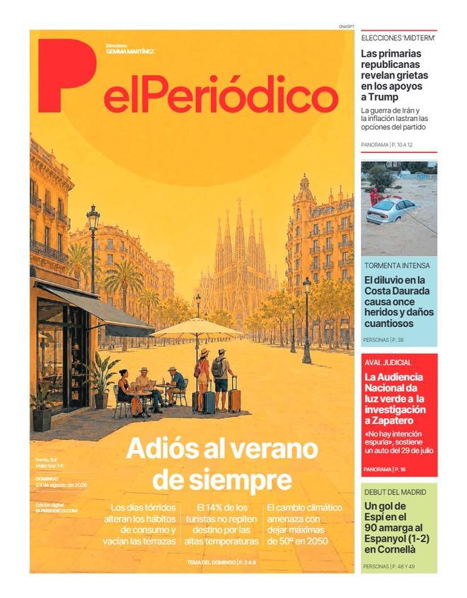 La portada de EL PERIÓDICO del 23 de agosto de 2026