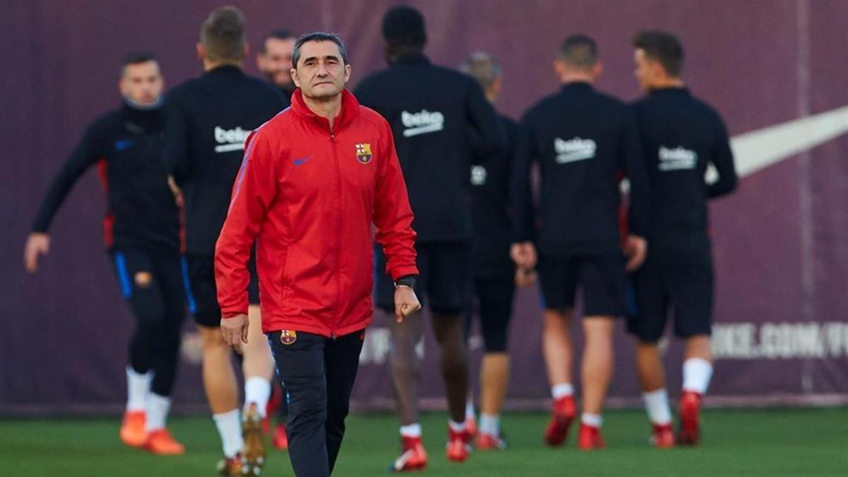 Valverde durante una sesión de entrenamiento