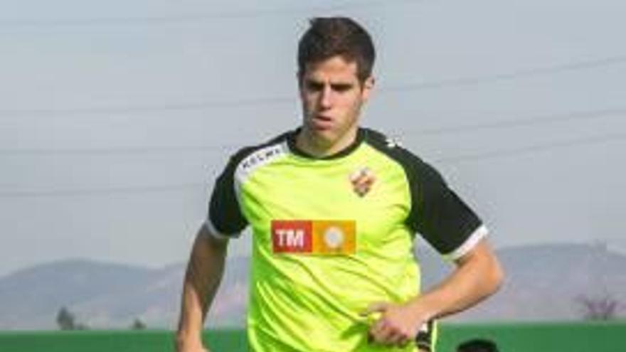 Pablo Hervías, durante el entrenamiento del martes.