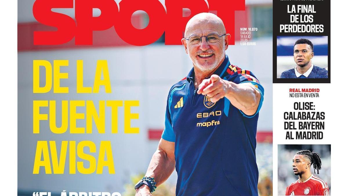 Esta es la portada de SPORT de hoy sábado, 18 de julio de 2026