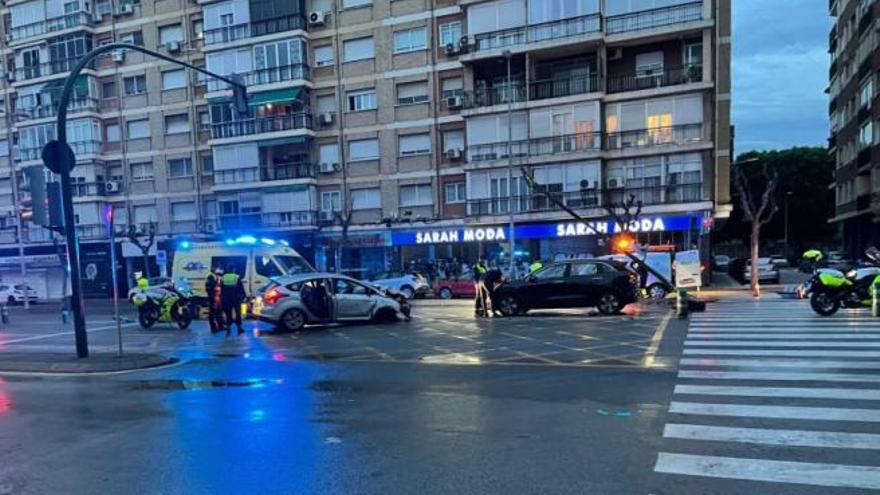 Imagen captada poco después del accidente en Ronda Norte, en Murcia.