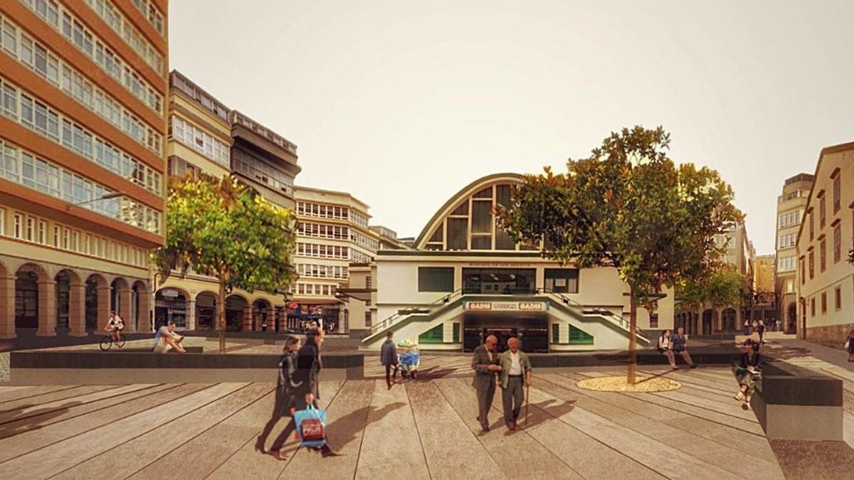 Imagen virtual de la reforma del mercado de San Agustín.  | // L. O.