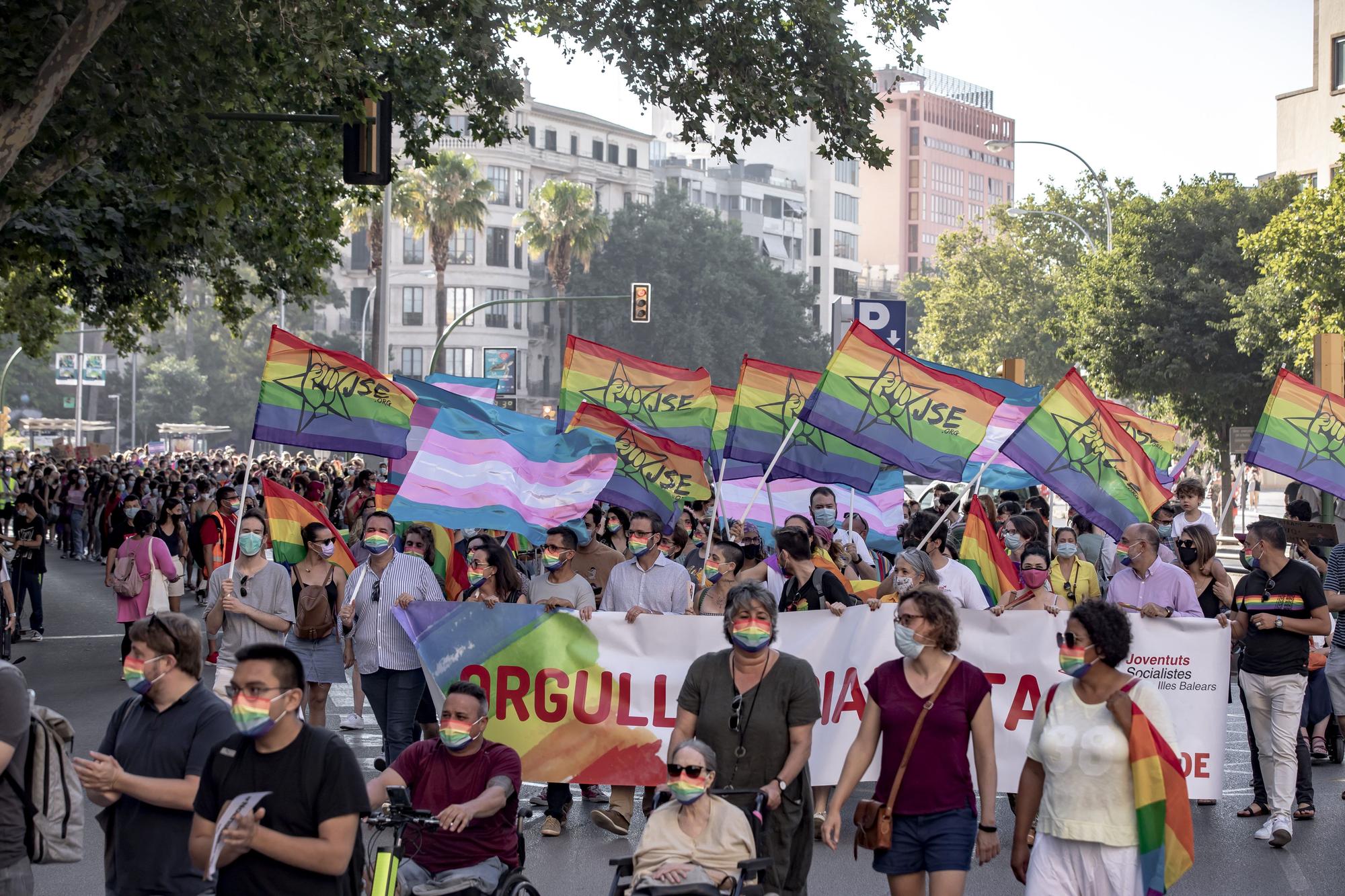 Un millar de personas se manifiesta en Palma en pro del colectivo LGTBI