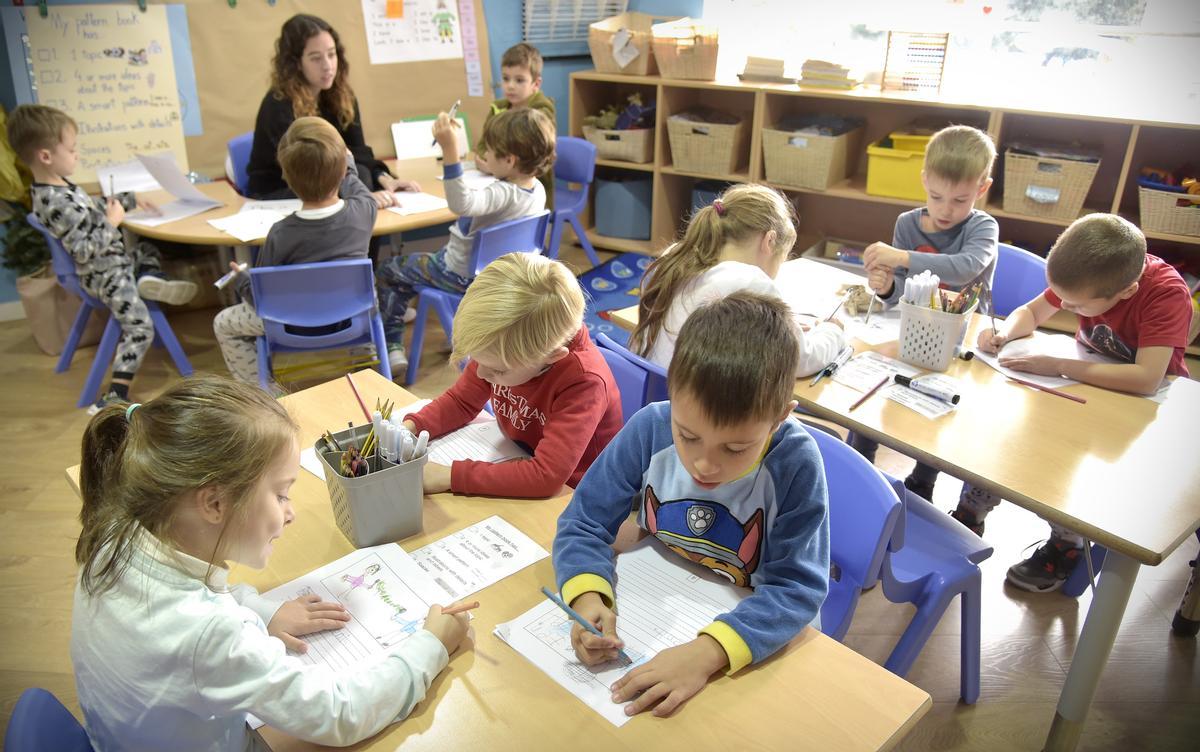 Taller de escritura para los alumnos más pequeños.