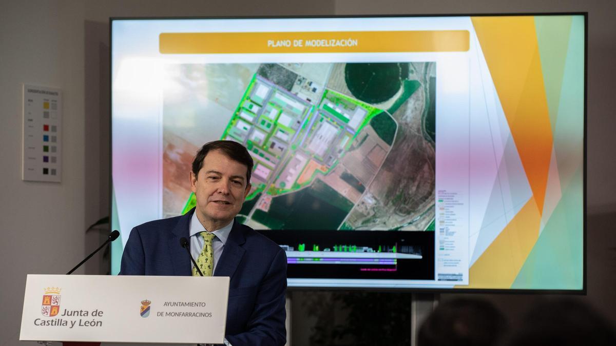 El presidente de la Junta, Alfonso Fernández Mañueco, en la presentación del proyecto del polígono "Zamora Norte".