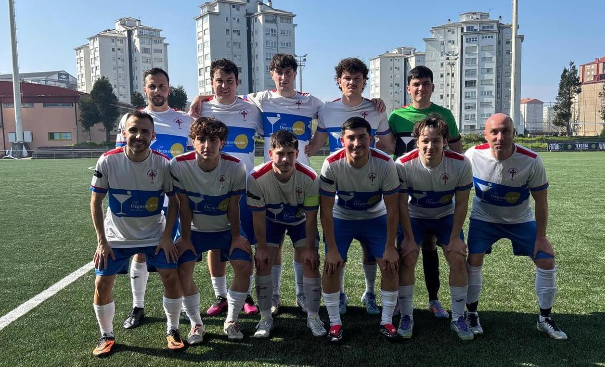 Once titular del Galicia Gaiteira en un partido de liga