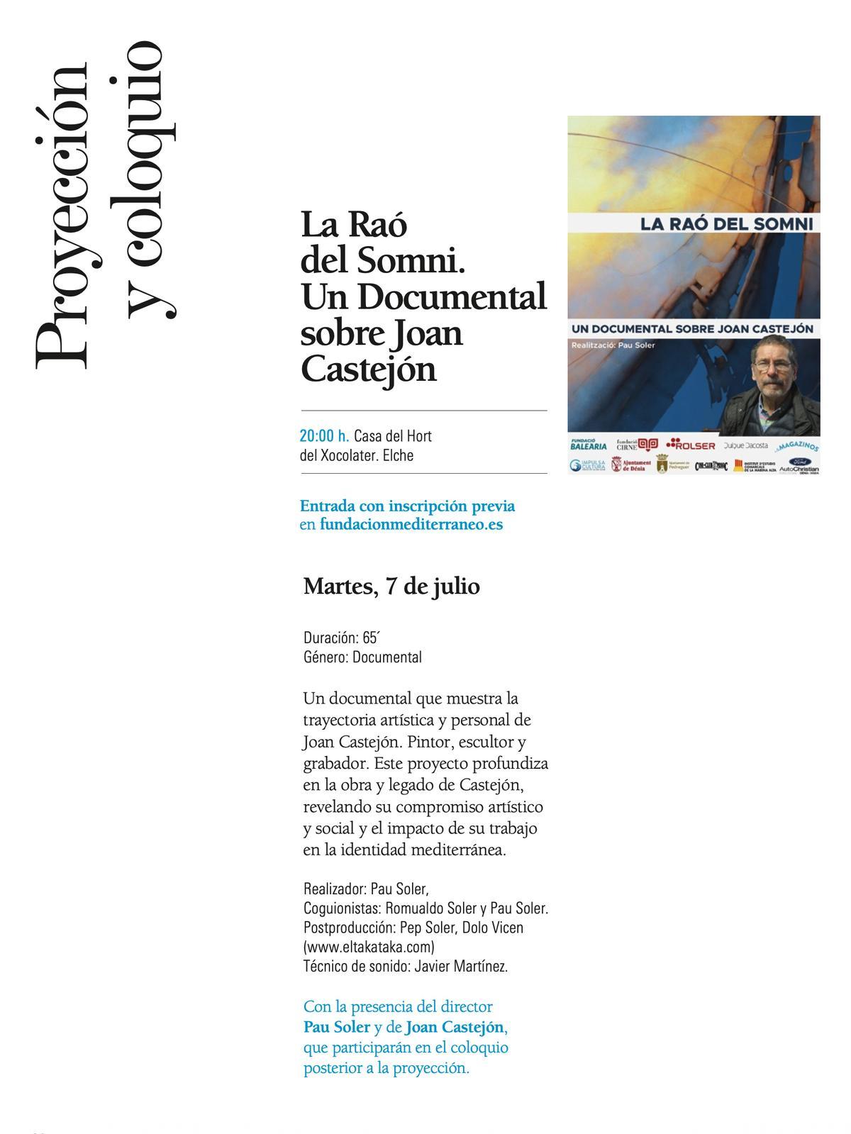 Tras el documental, la programación continúa con un coloquio sobre su proyección
