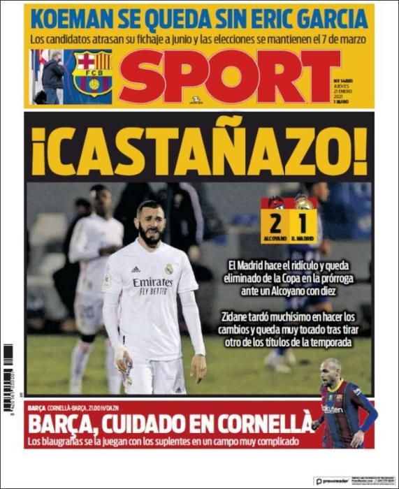 Portada SPORT jueves 21 enero 2021