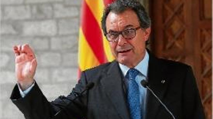 El president de la Generalitat, Artur Mas, ahir, en roda de premsa.