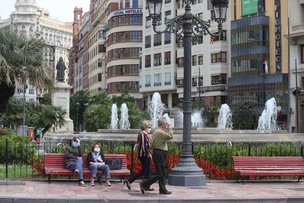 Primer fin de semana desde la peatonalización completa de la Plaza del Ayuntamiento.