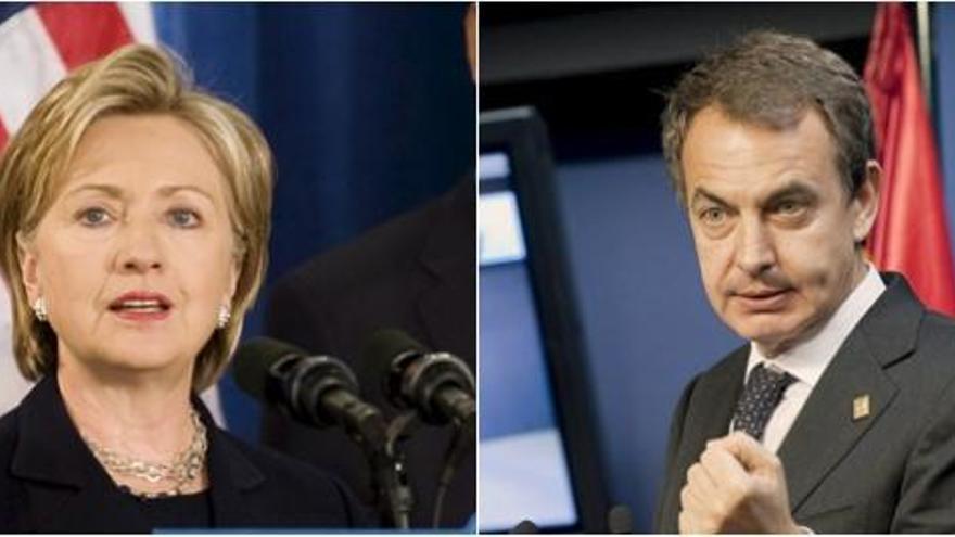 Hillary Clinton y José Luis Rodríguez Zapatero