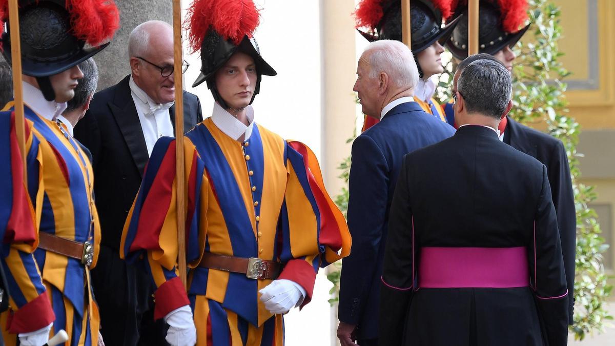 Joe Biden, a su llegada al Vaticano.