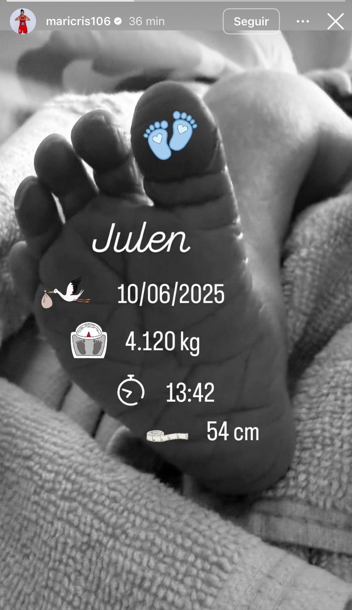 Ouviña anunció el nacimiento de su hijo