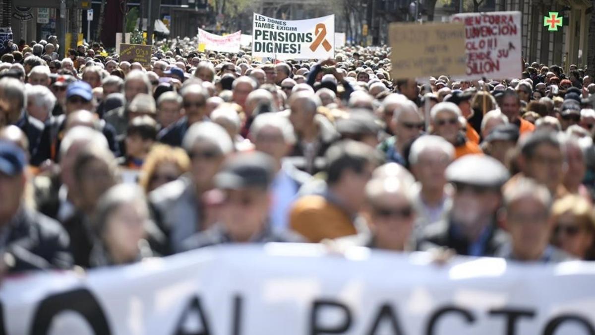 Manifestacion de pensionistas en Barcelona