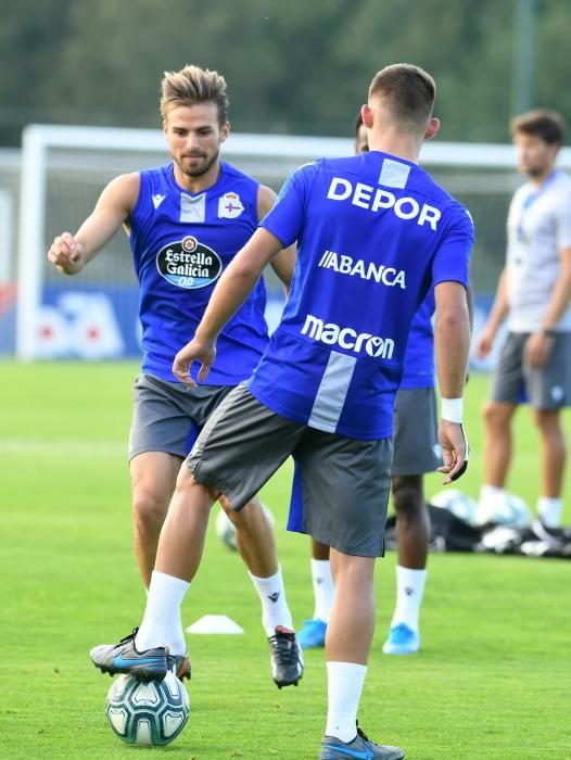 Entrenamiento en Abegondo tras el empate en Gijón