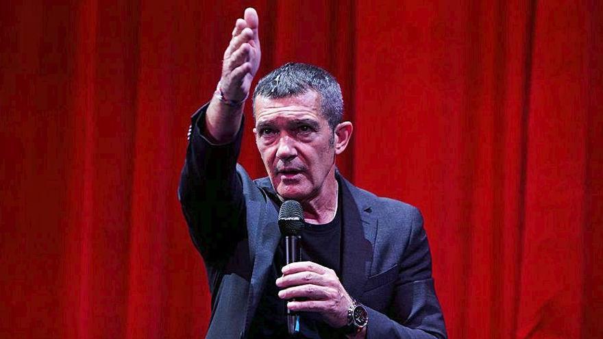 Antonio Banderas, ayer, en Málaga.