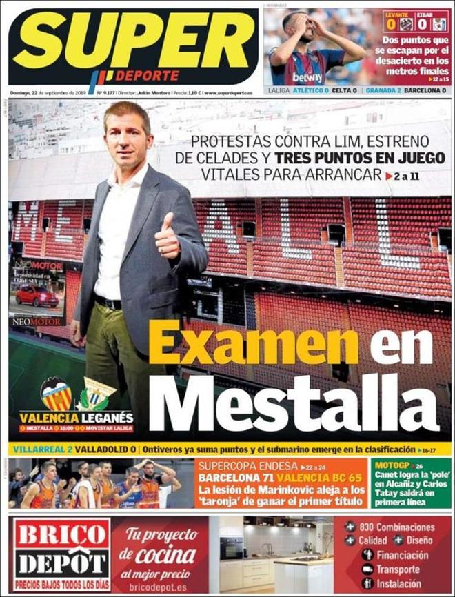 Portada del Superdeporte del 22 de septiembre de 2019