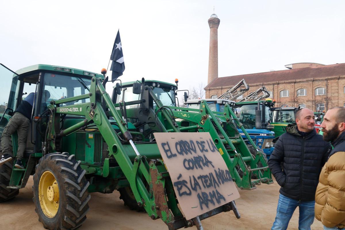 Protesta de agricultores en Vic