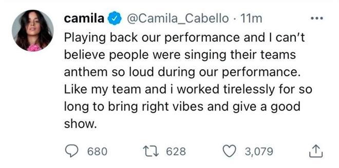 Un tui de Camila Cabello sobre la Champions League 2022
