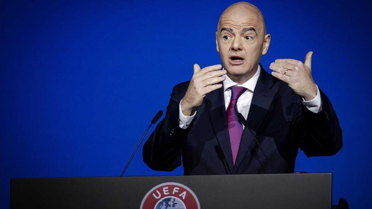 Infantino, en una imagen de archivo durante una conferencia en los Países Bajos