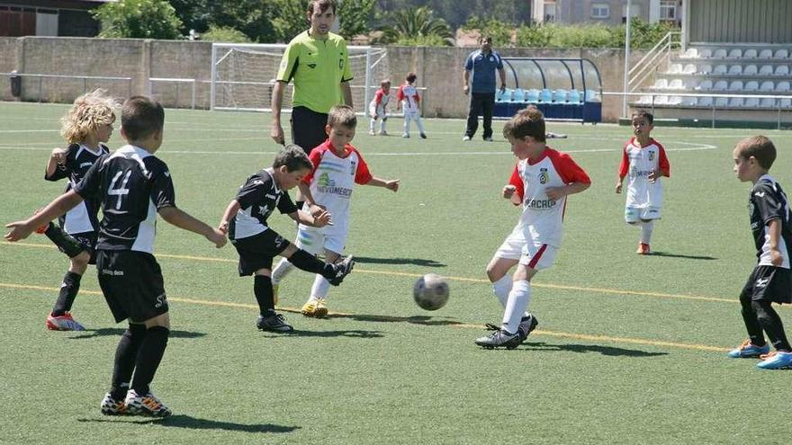 Partido de la categoría biberón entre la SD Silleda y el Estradense, en Outeiriño. // Bernabé/Cris MV