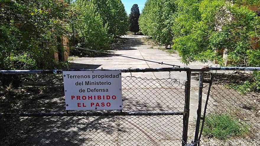 Acceso al antiguo campamento de Monte la Reina. |