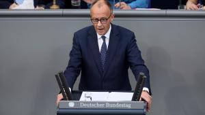El canciller alemán, Friedrich Merz, durante su discurso en el Bundestag este miércoles.