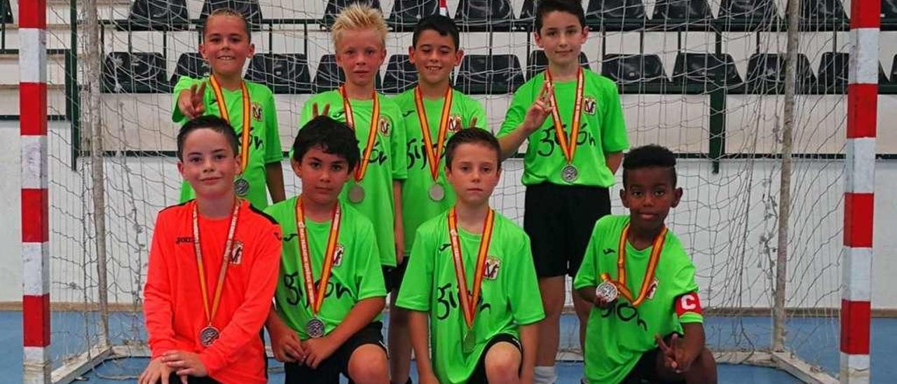 Equipo del Veriña que se proclamó la pasada temporada subcampeón de España benjamín.