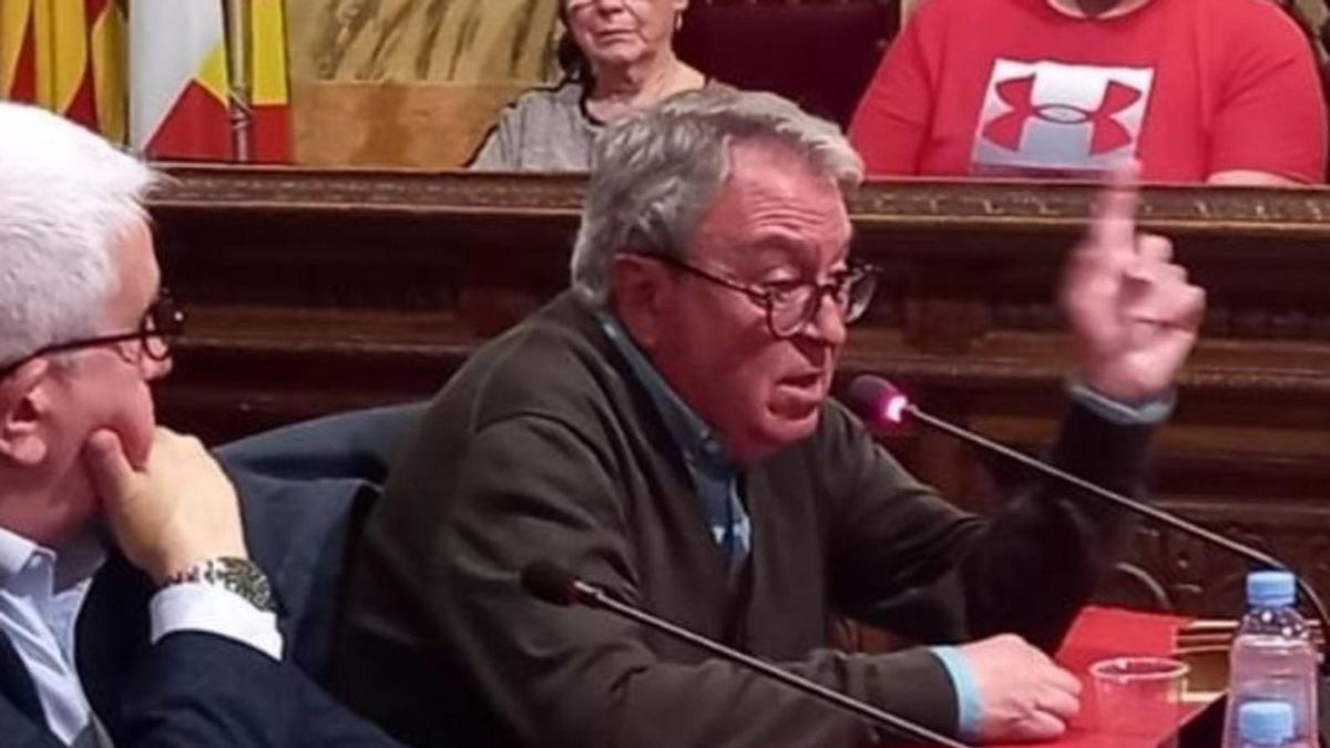 Antoni Batista durant la conferència a Berga