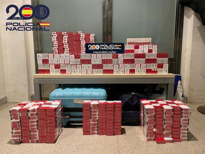 Imagen del tabaco de contrabando requisado por Policía
