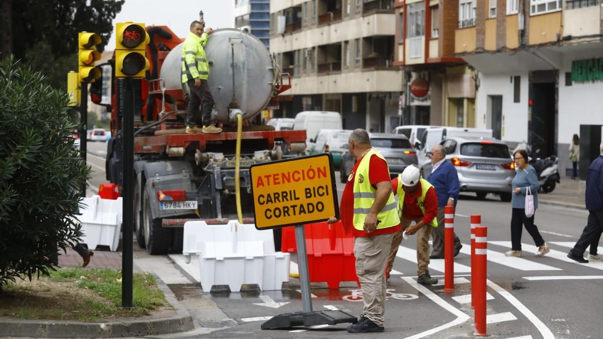 Imagen de archivo de las obras en la avenida Navarra.