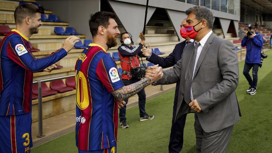 Leo Messi y Joan Laporta