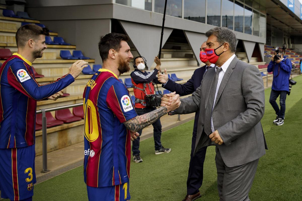 Leo Messi y Joan Laporta