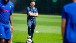 Xavi Hernández, durante un entrenamiento