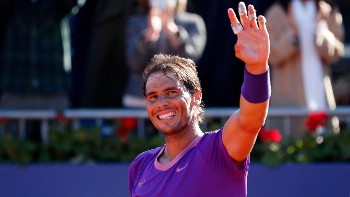 Rafa Nadal, esta tarde tras ganar su partido en Barcelona