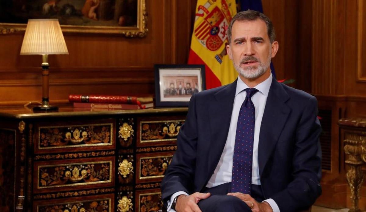 Imagen del tradicional mensaje de Navidad del Rey.