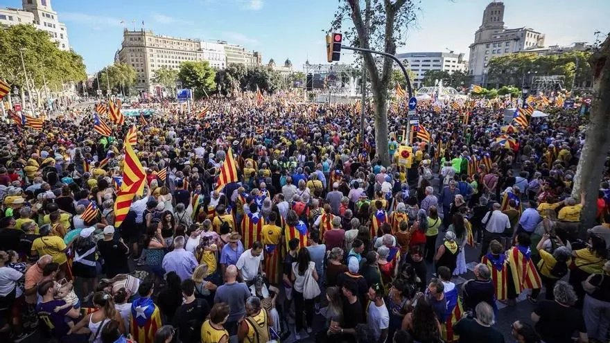 A PIE DE CALLE | Ambiente de la manifestación de la Diada de Catalunya en Barcelona