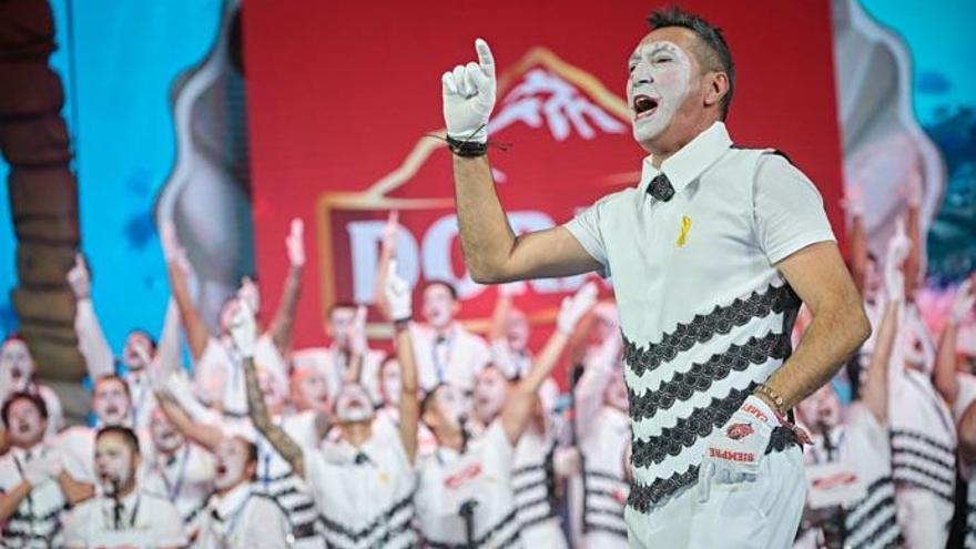 Diablos Locos en un momento de la Final de Murgas de la pasada edición de Carnaval.