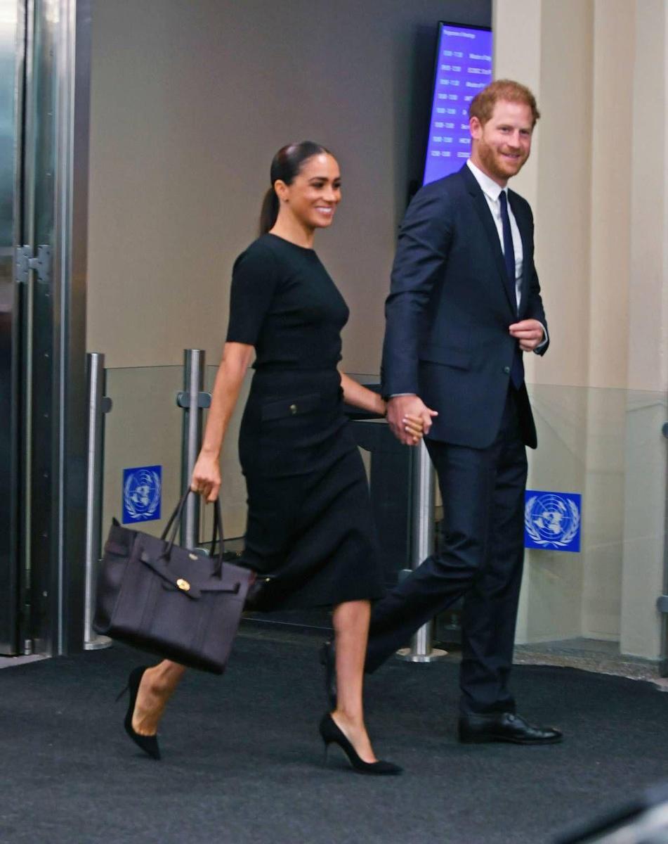 El perfecto look total black de Meghan Markle en la ONU