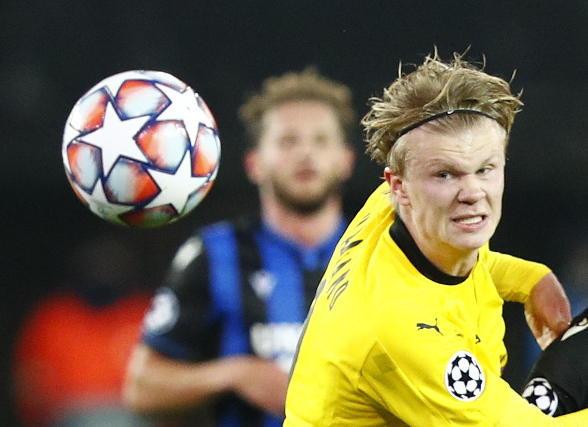 Haaland, en un partido con el Dortmund.