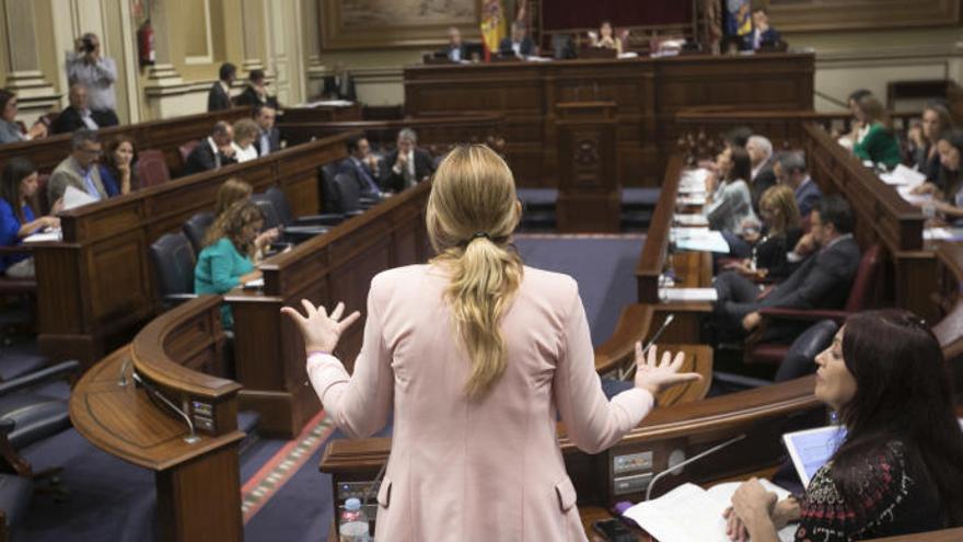 Panorámica del salón de Plenos del Parlamento de Canarias durante una sesión