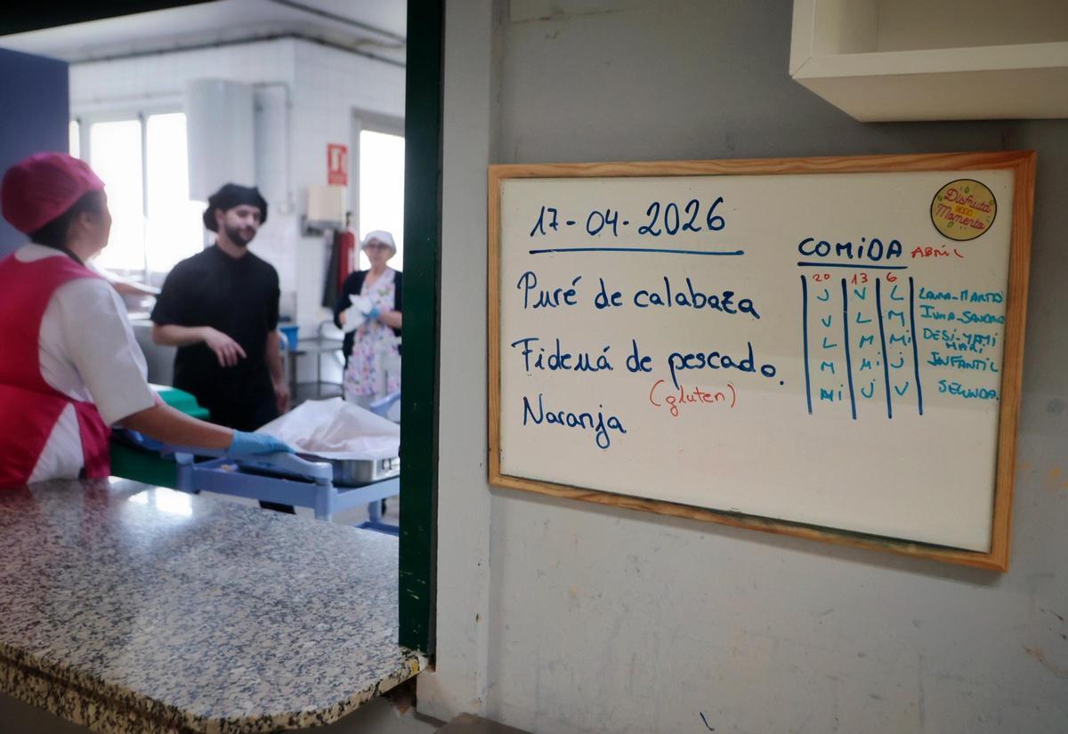 La cocina y el menú de un colegio de Tenerife