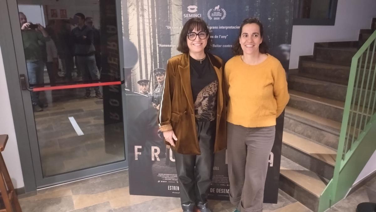 La directora de "Frontera", Judith Colell i la productora executiva, Mar Medir, ahir al Cinema Truffaut.