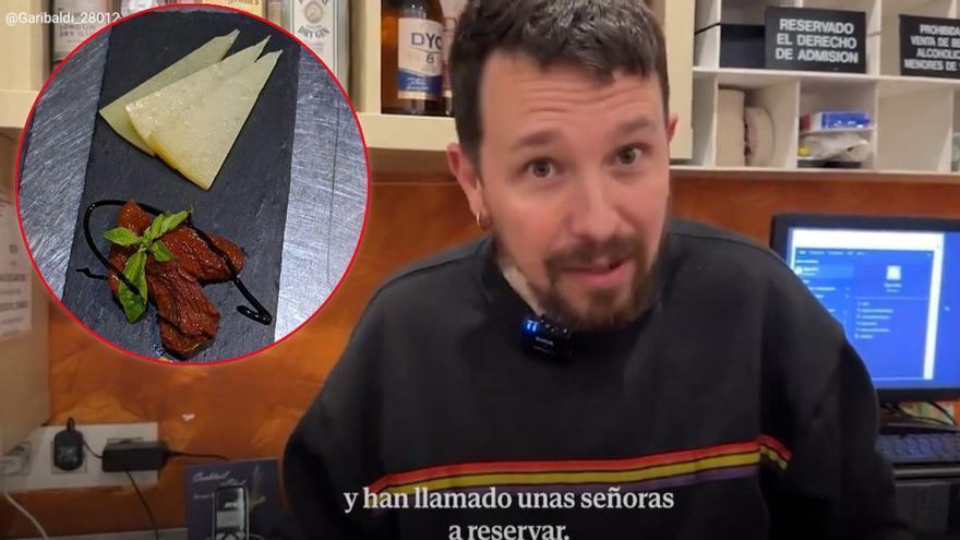 Las redes opinan sobre la primera tapa del bar de Pablo Iglesias: &quot;Esto no es una tapa, no jodas&quot;