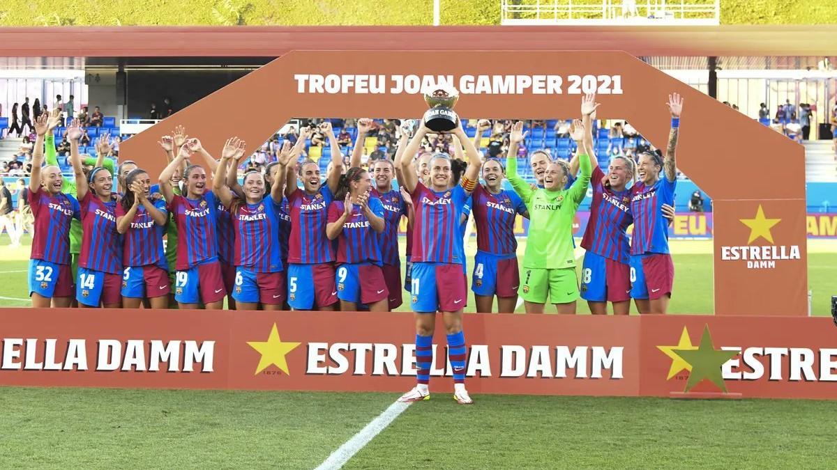 El Barça femenino durante el pasado Gamper