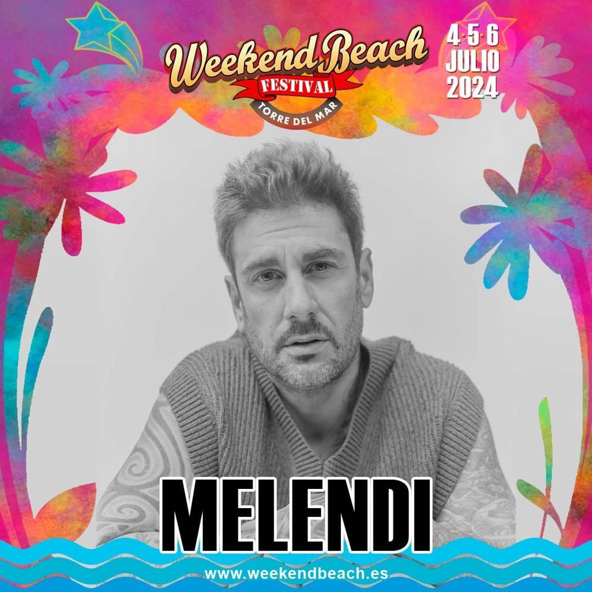 Melendi actuará por primera vez en Weekend Beach Festival Torre del Mar
