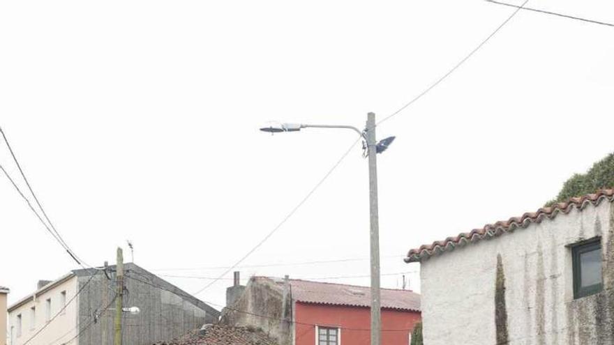 Casas en el núcleo tradicional de Elviña.