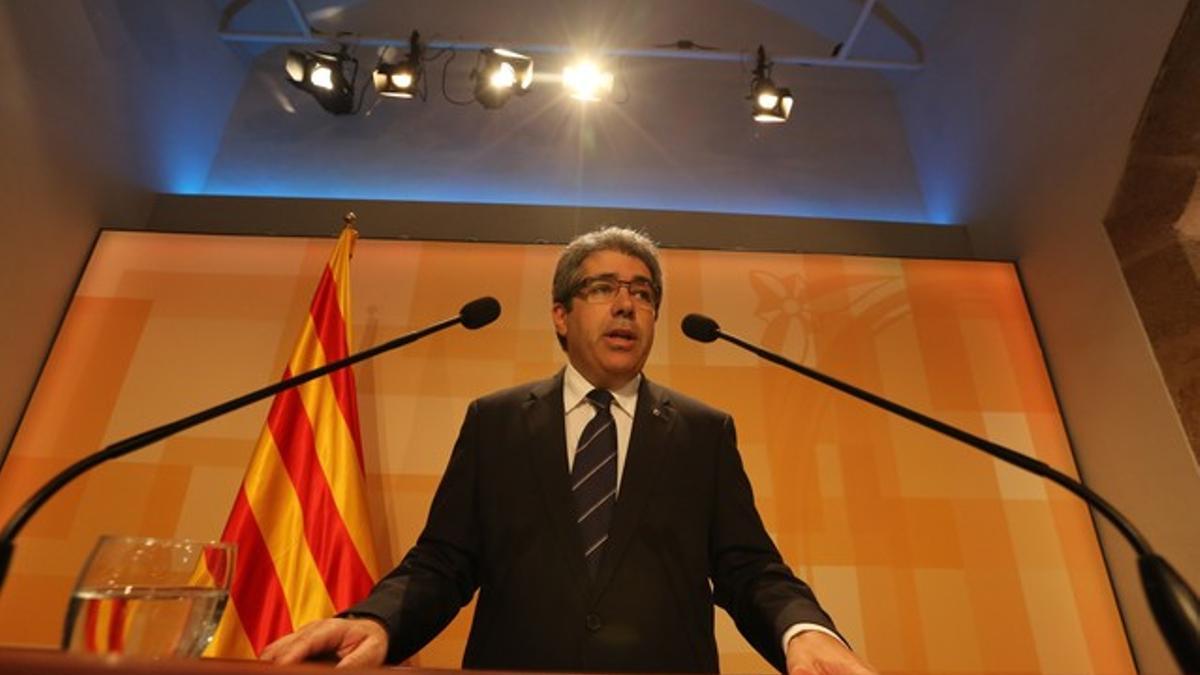 Francesc Homs, en la rueda de prensa posterior al Consell Executiu.