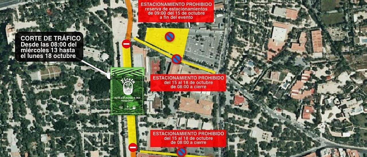 Restricciones de tráfico y de estacionamiento en la zona del Paseo de la Estación. |