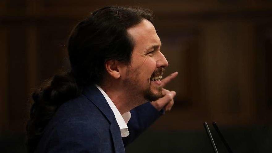 Iglesias, durante su intervención en la sesión de ayer del Congreso. // Reuters